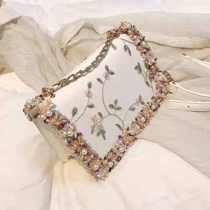 PU Leather Clutch Bag For Women (White)